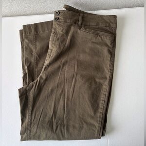 Loft High‎ Rise Straight Olive Green Pants Size 16 Cotton Blend Teacher School